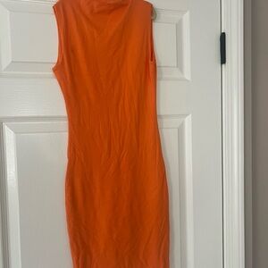 Naked Wardrobe Vibrant Orange Sleeveless Mini Dress NWT